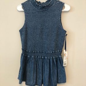Soft Denim Peplum Top